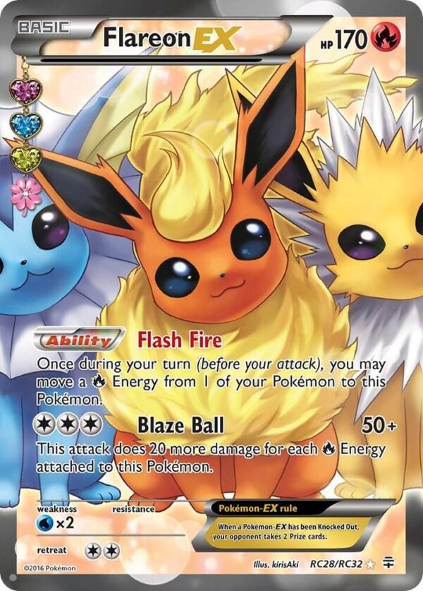 Flareon EX (Full Art) - Generations: Radiant Collection (GEN) RC28/RC32 NM
